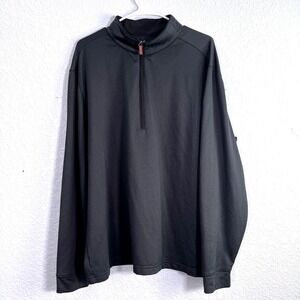 Walter Hagen Pullover Men XL Black 11 Majors Quarter Zip Herringbone Athletic